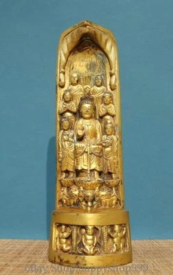 Estatua de Buda Santo Wei del Norte dorada de bronce de la dinastía china de 9,4" Foto 1 de 4