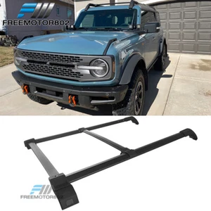 Fits 21-25 Ford Bronco Roof Rack Cross Bar Rail Carrier Crossbars Black Aluminum - Picture 1 of 13
