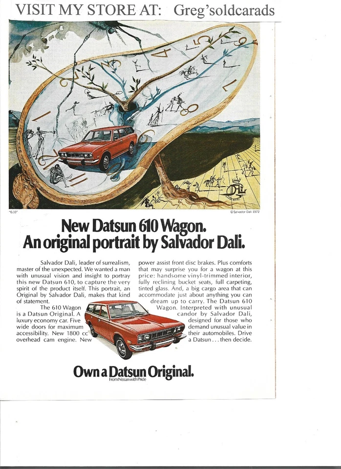 Original 1973 Datsun 610 Station Wagon anuncio impreso vintage: "Un retrato original... Foto 1 de 1