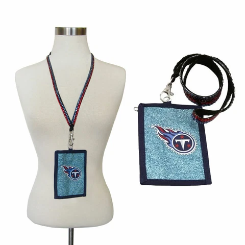 New NFL Tennessee Titans Beaded Lanyard ID Holder / Pass Ticket Holder Wallet Cover