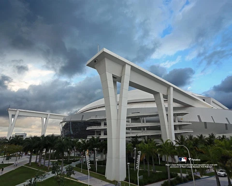 Marlins Park Florida Marlins Unsigned Exterior View Photograph Cover