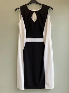 KLEID UK 18 BY STUDIO 8 (PHASE 8) PANEL DETAIL SCHWARZ & ELFENBEIN GEFÜTTERT ORP £ 110 BRANDNEU MIT ETIKETT - Bild 1 von 4