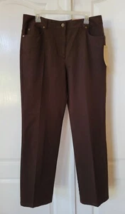 NWY PECK & PECK Weekend Brown Cotton Pants Size 14R - Picture 1 of 11