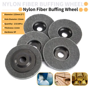 2/5/10Pc 125mm Nylon Fiber Polishing Wheel Sanding Buffing 5'' For Angle Grinder - Picture 1 of 9