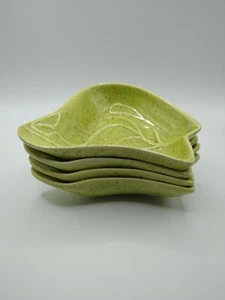 Vintage California Pottery Wedges for Lazy Susan Replacement Green Leaf - Picture 1 of 7