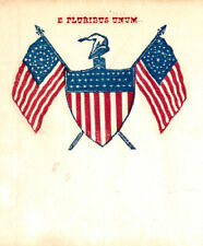 American Shield & Flags "E Pluribus Unum" Civil War Era Union Patriotic Envelope