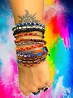 7 BRACELETS/ANKLETS. COTTON HANDMADE With LOVE. MULTICOLOURS. Free Post Anywhere