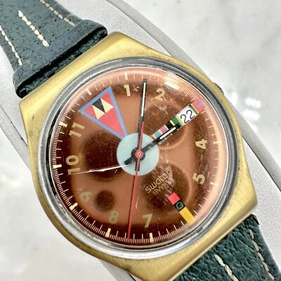 Винтажные унисекс Swatch Boca Verde многоцветный кварцевые часы Swiss сделано 1989 новый бита - Изображение 1 из 4