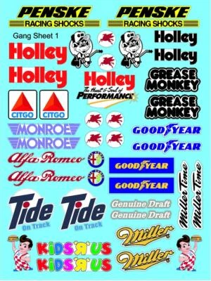 CLEAR VINYL #1 Sticker Sheet-R/C MODEL Decal Fits 1/24-1/16 Scale DIE CUT- - Image 1 of 4
