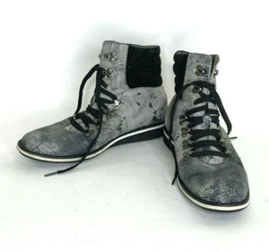 Android Homme Men's High top shoes Gray Black Distressed Lace Up Sz 12 Rare - Picture 1 of 9