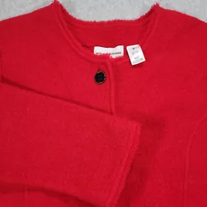 Maglione cardigan Alfred Dunner 100% lana rosso bottoni con tasche donna XL - Foto 1 di 7