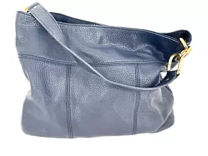 Tommy Hilfiger Hobo Bag Schultertasche Handtasche dunkelblau echt Kiesel Leder - Bild 1 von 17