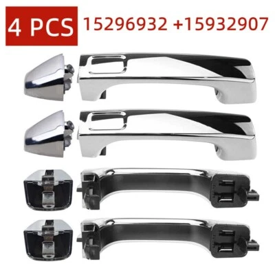 4X Manija de puerta cromada exterior delantera trasera para 06-10 Hummer H3 15296932+15932907 Foto 1 de 4