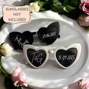 Personalised Wedding Sunglasses Vinyl Decals, Personalised DIY Vinyl Labels - Picture 1 of 7