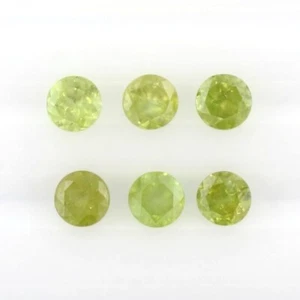 SPHENE GREEN COLOR 5 MM ROUND CUT SOLD PER STONE CALIBRATED MILKY F-4981 - Picture 1 of 1