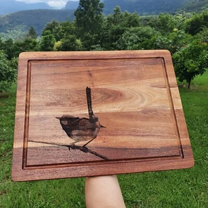 Fairy Wren Custom Engraved Australian Native Cutting Chopping Board - Picture 1 of 2