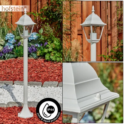 Hof Garten Einfahrt Poller Beleuchtung Außen Wege Leuchte Sockel Lampen weiß - Bild 1 von 4