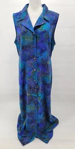 Vintage 80er 90er tropisches Maxikleid Gr. 18 lila Blumen Bibliothekar Lehrer mit Jacke - Bild 1 von 11