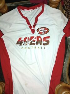 fanatics women's large 49ers jersey white in decent shape a couple minor stains
