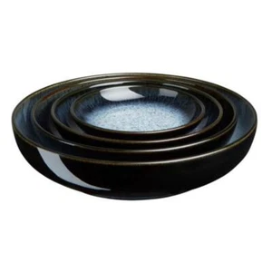 Denby Serving Bowl Set 4-PCS Black - Blue Clay Nesting Chip Resistant Oven Safe - Picture 1 of 4