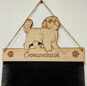 Shih Tzu Rosette Holder Dog Puppy Rosette Holder Oak Veneer - Picture 1 of 4