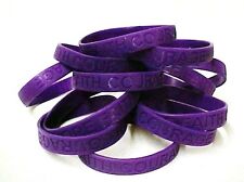 Purple Awareness Wristband Bracelets Lot 12 Pieces Cancer Causes Silicone New