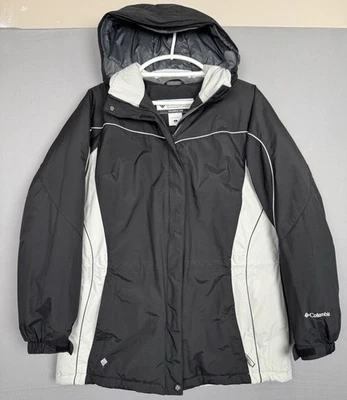 Columbia Insulated Waterproof Winter Coat Womens Large Hooded Parka Black Nylon - Image 1 of 4