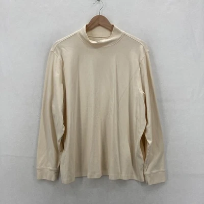 L.L.Bean Shirt Womens 2X Cream Mock Neck Turtleneck Long Sleeve Cotton Knit - Image 1 of 4