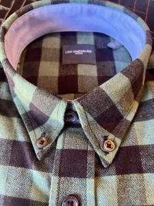 Neu mit Etikett Leo Chevalier klassische Passform Gr. M neu mit Etikett. 100% Baumwolle Flanell schwarz & grün kariert - Bild 1 von 10