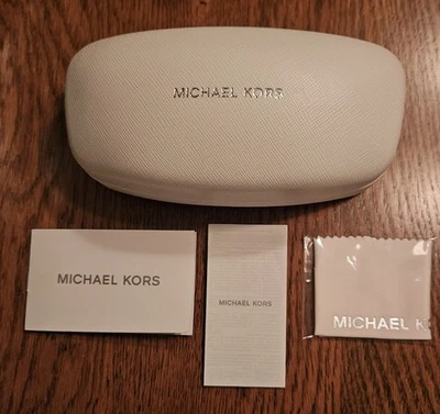 Michael Kors Anteojos/Gafas de Sol Estuche Blanco Con Paño de Limpieza - Nuevo Foto 1 de 4