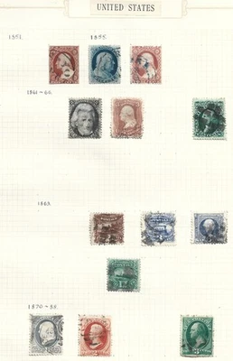 US, 19th Cent Coll, Overall V Good Condit+Many Better Stamps,High Cat,3 Pgs (V32 - Image 1 of 3