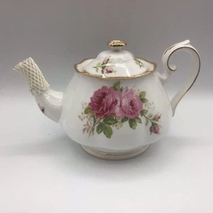 Vintage New Royal Albert American Beauty Teapot, English, Bone China, England - Bild 1 von 11