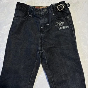 Apple Bottom Black Jeans Girls Sz 5 Low Rise Embroidered Pants Y2K - Picture 1 of 5