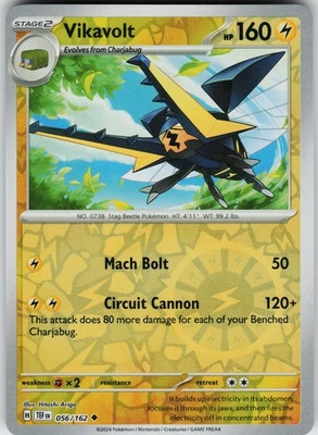 Pokemon Vikavolt 056/162 SV05: Temporal Forces NM Reverse Holo card - Image 1 of 2