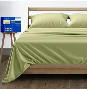 Fadenaufstrich 100% Ägyptische Baumwolle Bettwäsche King Set 4 Stück 1000 Hochfaden... - Bild 1 von 13