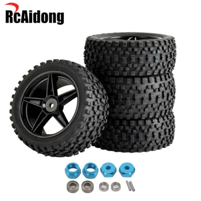 1/10 Buggy Tires W/Wheels Hex for Tamiya TT-02B DT02 HSP HPI Wltoys Off-Road Car - Image 1 of 4