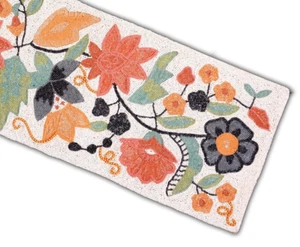 Beaded Table Runner Multicolor Floral Table Runner Spring Tableware 13X36 Inch - Picture 1 of 9