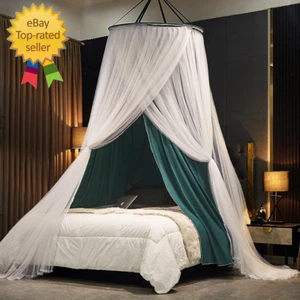 Luxurious Bed Canopy for Girls & Adults, Large Elegant Double Layer Bed Curtain - Picture 1 of 12