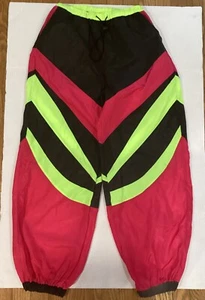 Pantalones cortavientos estilo surf vintage años 80 90 neón talla pequeña para mujer - Imagen 1 de 5