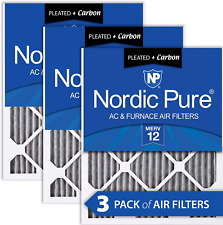 Pack de 3 filtres à air de four en carbone AC Nordic Pure 15x20x1 MERV 12 plissés plus carbone 