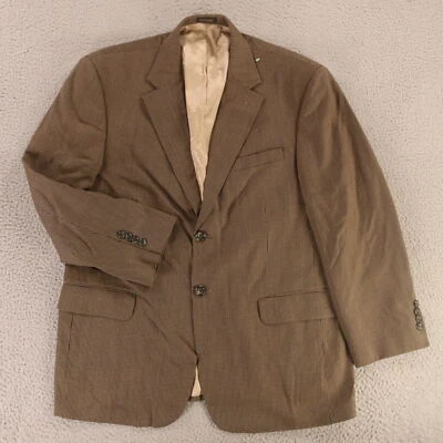 Jaqueta Stafford M marrom xadrez Houndstooth 100% lã blazer casaco esportivo 42S - Imagem 1 de 4