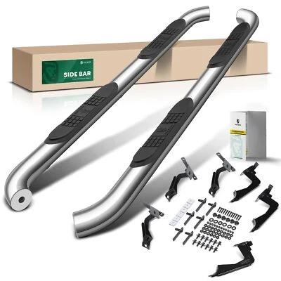 Barras de peldaños laterales redondas cromadas S/S 304 de 3" para Dodge Durango 2011-2023 deportivo utilitario Foto 1 de 4