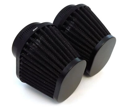 2 Pack Motorcycle Performance Tapered Oval Pod Air Filter Intake Black 50mm Carb - Image 1 of 4