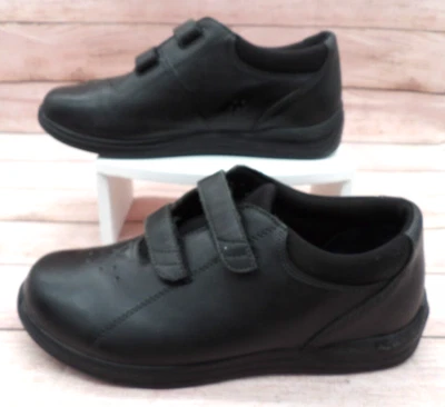 Zapatos Drew Comfort Lotus Negro Grano Completo Cuero Doble Correa Mujer Talla 9W Foto 1 de 4