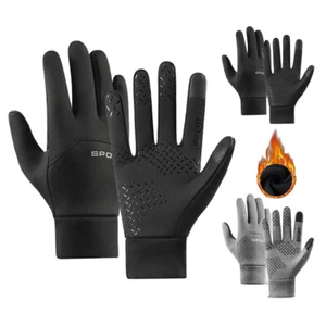 Thermal Full Finger Gloves Winter Windproof Non-Slip Touch Screen Cycling Gloves - Picture 1 of 15