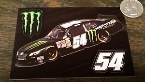 Genuine MONSTER ENERGY NASCAR #54 KYLE BUSH 3pc Sticker Sheet Car Window Decals - Picture 1 of 3