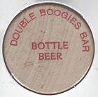 Front:  DOUBLE BOOGIES BAR, Beer, Back:  10% Off All Purchases, Wooden Nickel