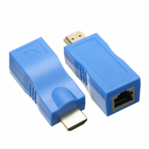HDMI Extender Stecker Lan RJ45 Buchse Cat 5e / 6 Netzwerk Ethernet Adapter 1080p - Bild 1 von 9