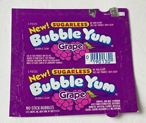 Vintage zuckerfrei Bubble Yum Traube Verpackung Lebensretter - Bild 1 von 1