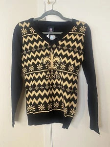 NWT New Orleans Saints WOMENS Ugly Christmas Sweater SIZE S FOCO - Picture 1 of 5